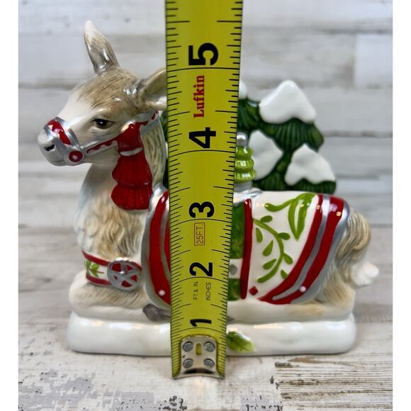 Fitz & Floyd Winter White Holiday Donkey Napkin Holder Ceramic Christmas - Picture 7 of 9